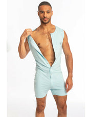L'Homme Invisible Sleeveless Bodysuit Hypnos Ice Blue Cotton Jersay HW137 9 - SexyMenUnderwear.com