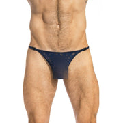 L'Homme Invisible String ELIO Striptease Thong Detachable Brodée Bleu MY83 6 - SexyMenUnderwear.com