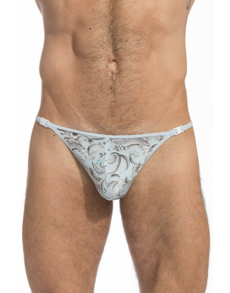 L'Homme Invisible String ELIS Striptease Thong Detachable Snap Sky Blue MY11X 6 - SexyMenUnderwear.com