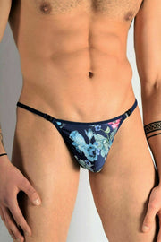 L'Homme Invisible String Striptease Detachable Snap Thong Angelo MY11X-Floral 2 - SexyMenUnderwear.com