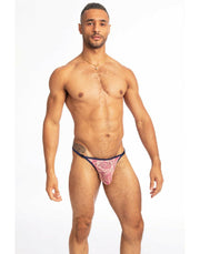 L'Homme Invisible String Striptease Thong Pink Lace Flower UW21X-LFR 9 - SexyMenUnderwear.com