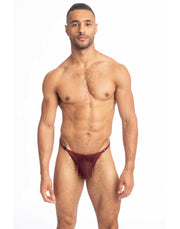 L'Homme Invisible String Striptease Thong See-Through Tulle Vinho Rosso UW21-6 - SexyMenUnderwear.com