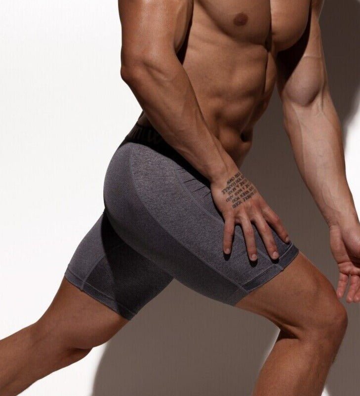 LVW AMSTERDAM Tight Sport Shorts Gym Jammer Activewear Charcoal 20 - SexyMenUnderwear.com