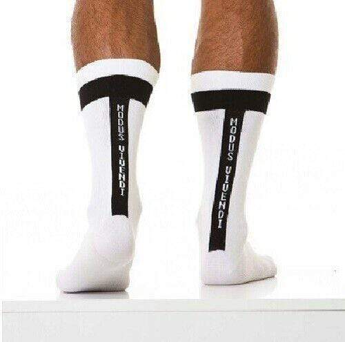 L/XL Modus Vivendi Socks Athletic White XS1813 68A - SexyMenUnderwear.com