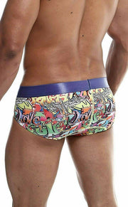 Malebasics Brief Sublimated Amethyst Fabric Briefs Comic Fun Print MB203 4 - SexyMenUnderwear.com