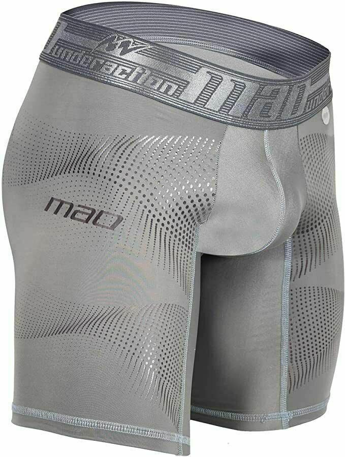 MAO Sport Boxer Briefs Compression Short Mid-Cut Microfibre Gray 7060 7 - SexyMenUnderwear.com