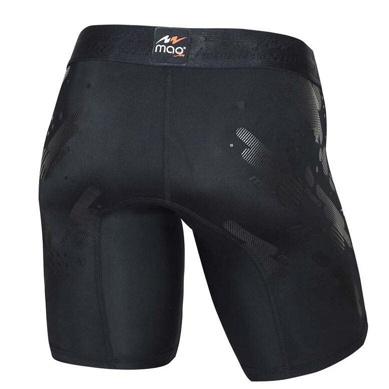 MAO Sport Long Boxer Shorts Gel Print Quick-Dry Black 7060 12 - SexyMenUnderwear.com