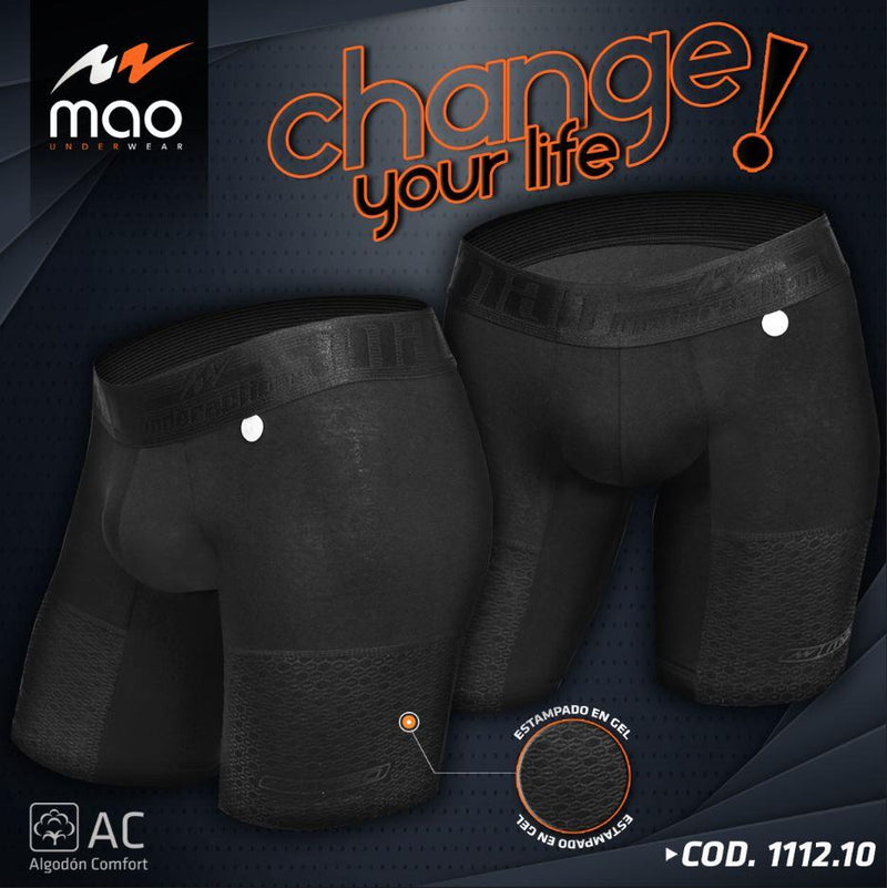MAO Sports Boxer Underwear Compression Long Boxer Microfibers Black 1112.10 6 - SexyMenUnderwear.com