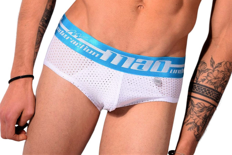 MAO Sports Briefs Neon Line Elastic Strong Fabric Perfect White Brief 7522 1 - SexyMenUnderwear.com