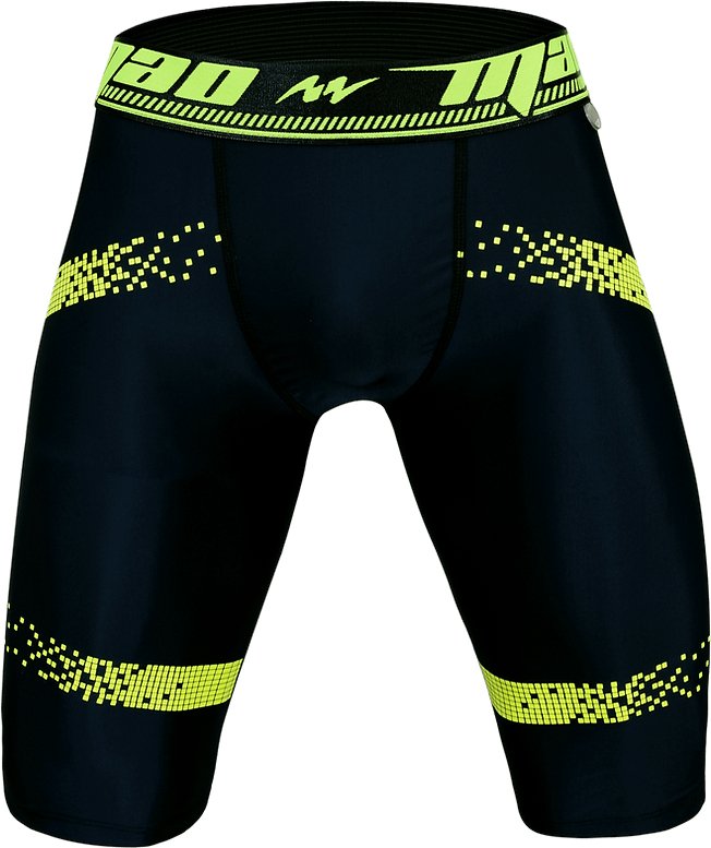 MAO Sports CICLISMO Cycling Shorts Elastic Fabric Soft Legging Black & Neon 14 - SexyMenUnderwear.com