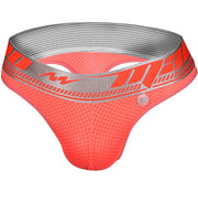 MAO Sports Thong With Curved Stretchy Mesh Thongs Elastic Waist Coral 7525 11 - SexyMenUnderwear.com
