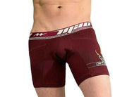 MAO USA Cotton Boxer Stretchy Microfibre Gym Sports Burgundy 6930 4 - SexyMenUnderwear.com