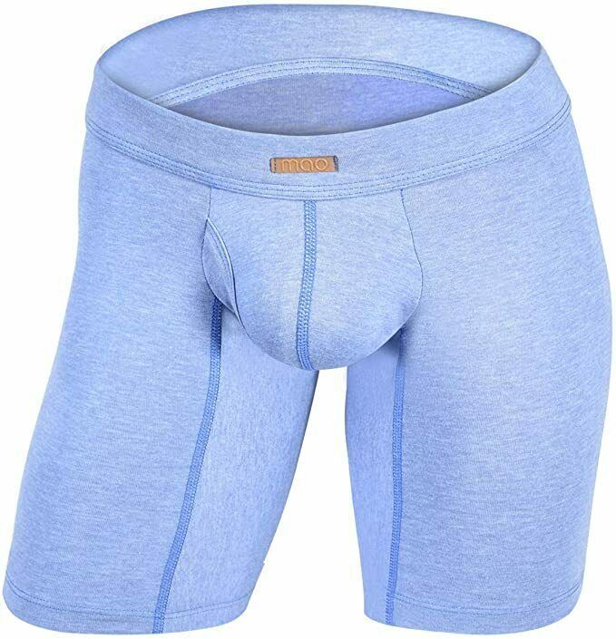 MAO USA Cotton Long Boxer Soft Flexible & Breathable Fabric Steel Blue 1113.4 10 - SexyMenUnderwear.com