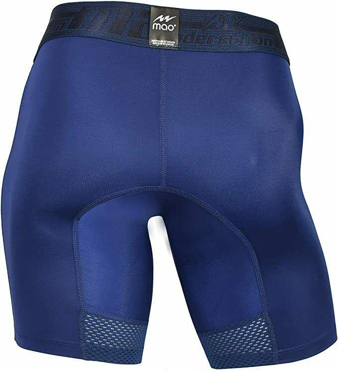 MAO USA Sport Boxer Compression Shorts Mid-Cut Stretchy Microfibre Navy 7021 3 - SexyMenUnderwear.com