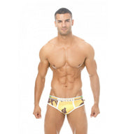 Marcuse Brief Ibiza Sunset Classic Elastic Band Fashion Slip Yellow 5415 4 - SexyMenUnderwear.com
