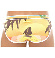 Marcuse Brief Ibiza Sunset Classic Elastic Band Fashion Slip Yellow 5415 4 - SexyMenUnderwear.com