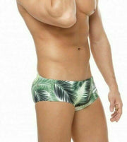 Marcuse Havana Swim-Trunk Tropics Swimsuit Italian Fabric Green 8517 3 - SexyMenUnderwear.com