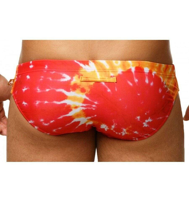 Marcuse Paradise Swim-Brief Swimwear Orange Tie Dye 1 - SexyMenUnderwear.com