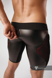 MASKULO Armored Color-Under Short Cycling Zipped Rear 3D Mesh Red SH062-10 34 - SexyMenUnderwear.com