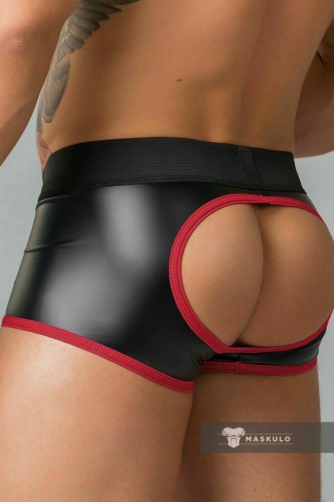 MASKULO Boxer-Jock Combo Bottomless Youngero Mesh Red TR050-10 5 - SexyMenUnderwear.com