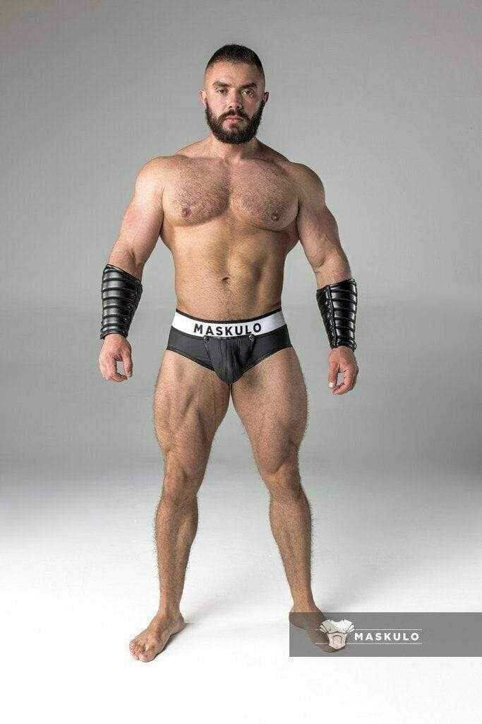 MASKULO Briefs Armored Zippered Detachable Brief Rubber Look BR12-90 3 - SexyMenUnderwear.com