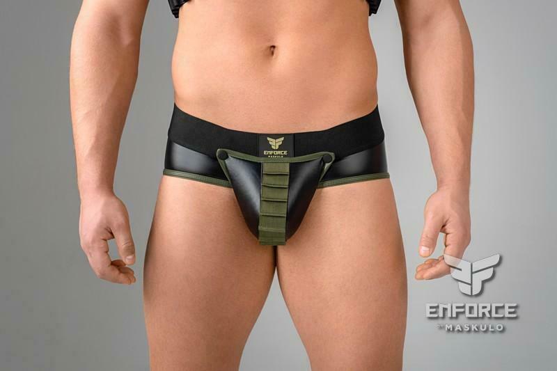 MASKULO Briefs EnForce Shot Belt Codpiece Regular Rear Black BR131-90 13 - SexyMenUnderwear.com