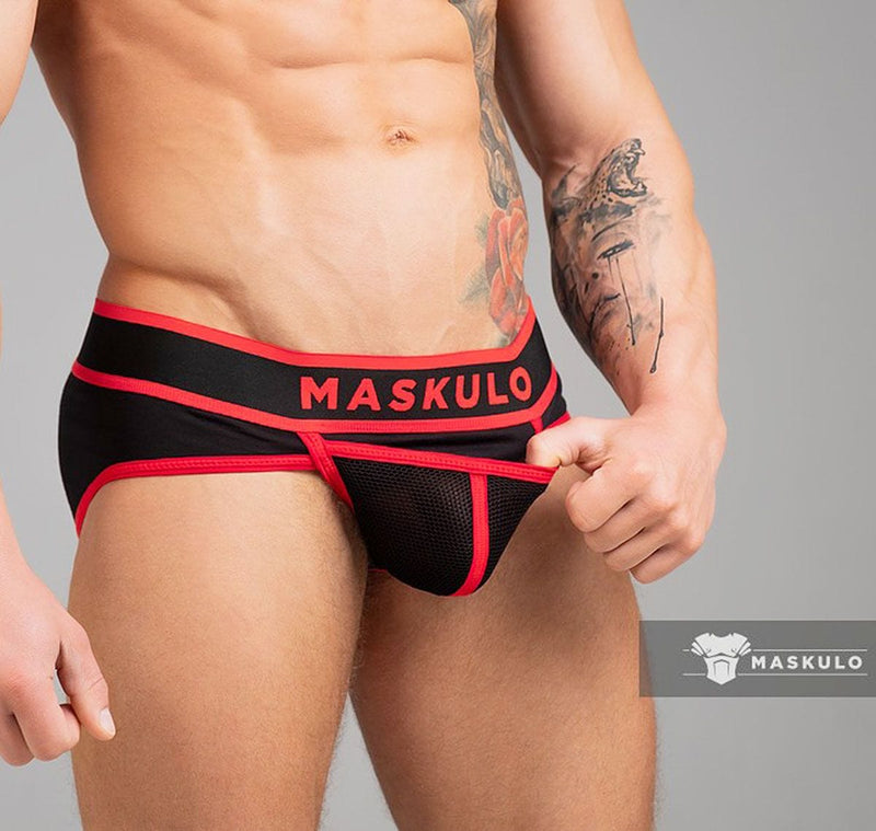 MASKULO Briefs LIFE Organic Cotton 2-Mesh Layer Red BR040-10 21 - SexyMenUnderwear.com