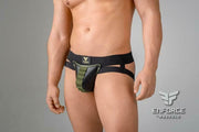 MASKULO Jockstraps EnForce Shot Belt Codpiece Jocks Army Green JS130 11 - SexyMenUnderwear.com