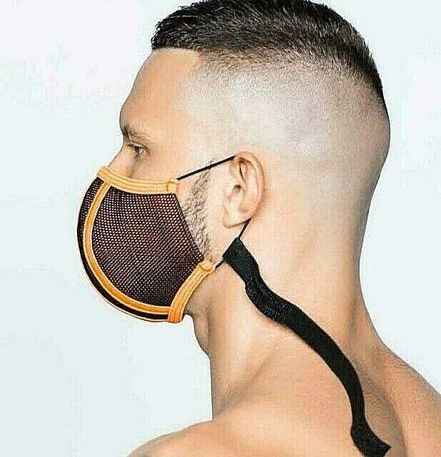 MASKULO Life Masks 3D-Mesh Upper Layer Stretchy Band Orange Neon AC042-16 33 - SexyMenUnderwear.com