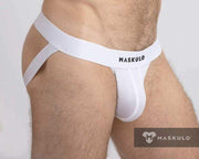 MASKULO MicroFiber Jockstrap Classic White Jock Push-UP Pouch JS072-80 17 - SexyMenUnderwear.com