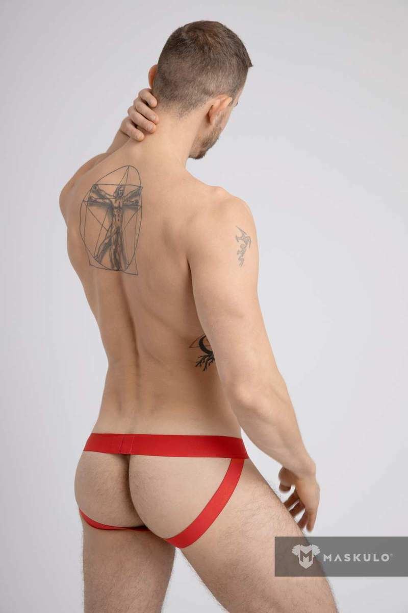MASKULO MicroFiber Jockstrap Push-UP Lining Pouch Classic Red Jock JS072-10 17 - SexyMenUnderwear.com