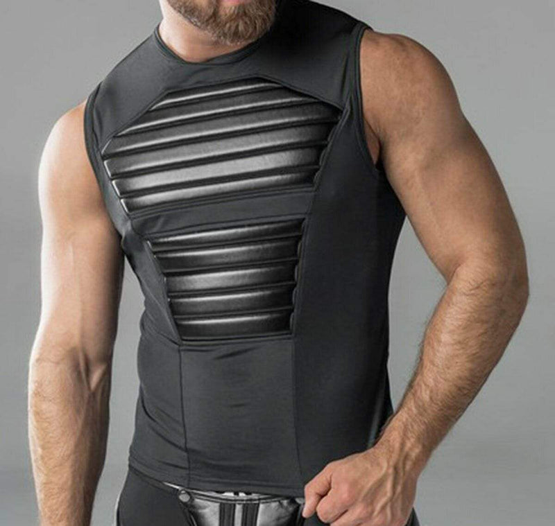 Maskulo Tank Top Armored Mens TankTop Spandex With Front Pads TP20-90 36 - SexyMenUnderwear.com