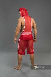 MASKULO Tanktop Youngero Fetish Tank Full Mesh Red TP38 20 - SexyMenUnderwear.com