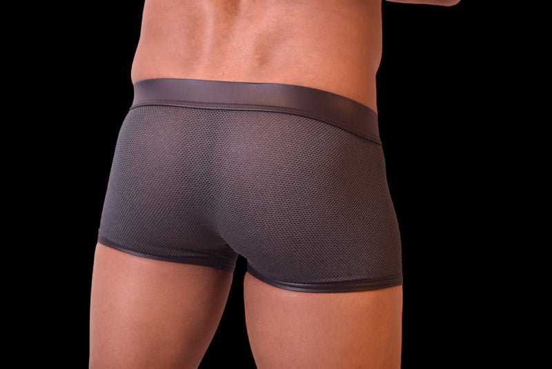 Medium Gregg Homme High-rise Honeycomb Boxer Brief Charcoal 132206 72 - SexyMenUnderwear.com