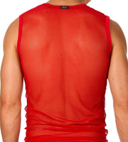MEDIUM Gregg Homme Kit PIMP See-Thru Tank top + Briefs Red 96622-03 - SexyMenUnderwear.com