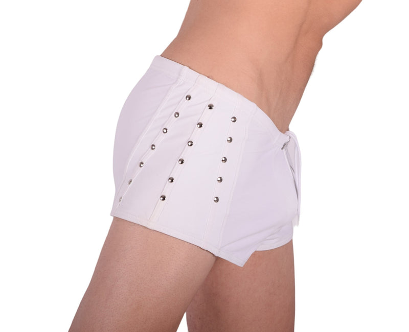 Medium Gregg Homme LURE Swim Boxer Leather-Look White 131105 139 - SexyMenUnderwear.com