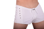 Medium Gregg Homme LURE Swim Boxer Leather-Look White 131105 139 - SexyMenUnderwear.com