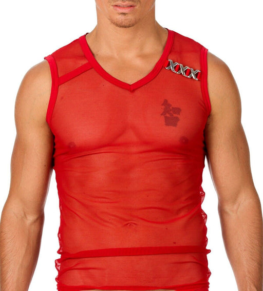 MEDIUM Gregg Homme PIMP See-Thru Tank top Red 96622 GT2 - SexyMenUnderwear.com
