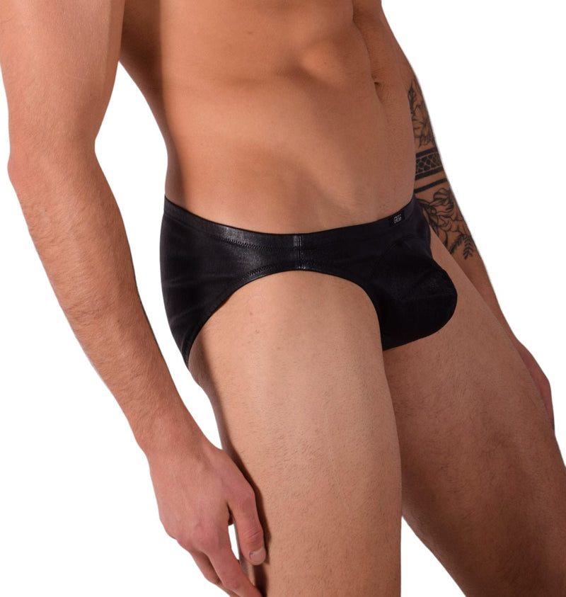 Medium Gregg Homme Stretch Italian Leather Briefs Black 262103 91 - SexyMenUnderwear.com