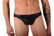 Medium Gregg Homme Stretch Italian Leather Briefs Black 262103 91 - SexyMenUnderwear.com