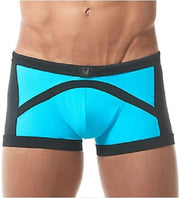 MEDIUM Gregg Homme Swim-Short Sea Reef Square Leg Swim Trunk Aqua 151305 138 - SexyMenUnderwear.com