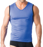 MEDIUM Gregg Homme Tanktop Mesh Shirt V-Neck Classic Tank Blue 102822 GT2 - SexyMenUnderwear.com