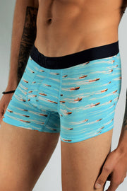 MEDIUM HOM Boxer Homme GEORGE Turquoise 1 - SexyMenUnderwear.com