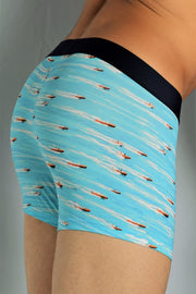 MEDIUM HOM Boxer Homme GEORGE Turquoise 1 - SexyMenUnderwear.com