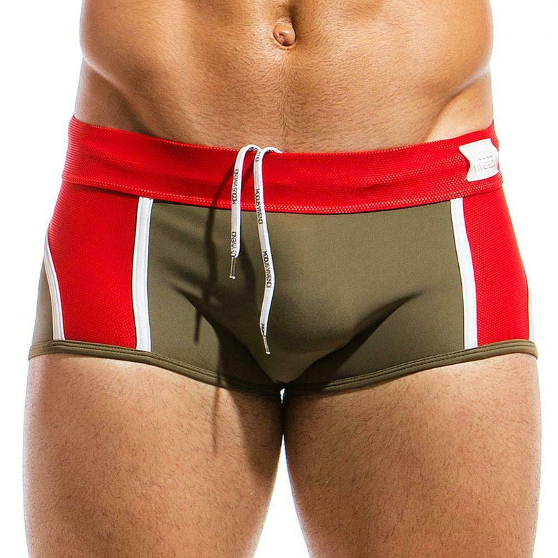 MEDIUM Modus Vivendi Swimwear Multi Swim-Trunk Red JS1821 18 - SexyMenUnderwear.com