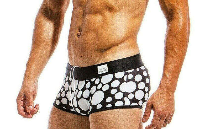 MEDIUM Modus Vivendi Swimwear Polka dot Brazil Cut Boxer Brief Swimsuit Black KS1821 19 - SexyMenUnderwear.com