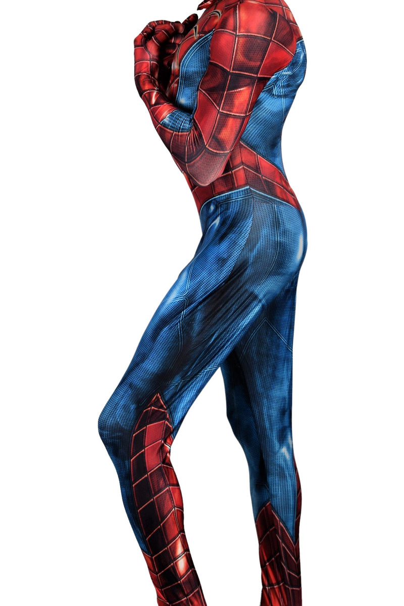 Men Spiderman Blue Jumpsuit Delux Cosplay Costume 3102  1