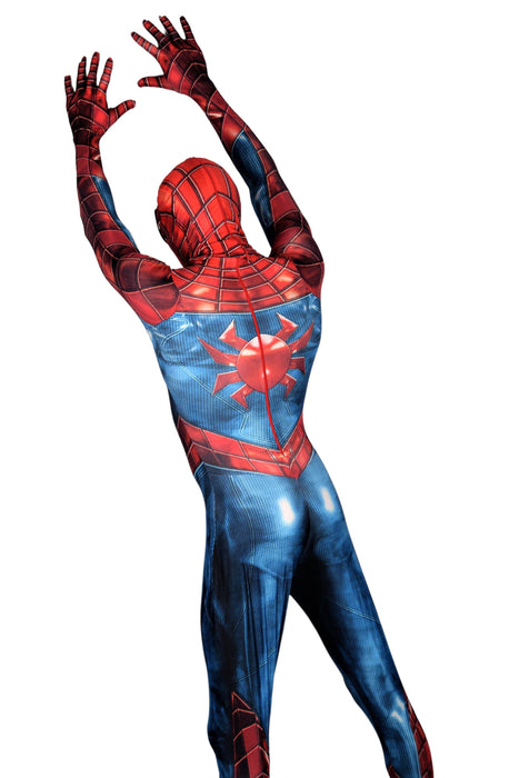 Men Spiderman Blue Jumpsuit Delux Cosplay Costume 3102  1