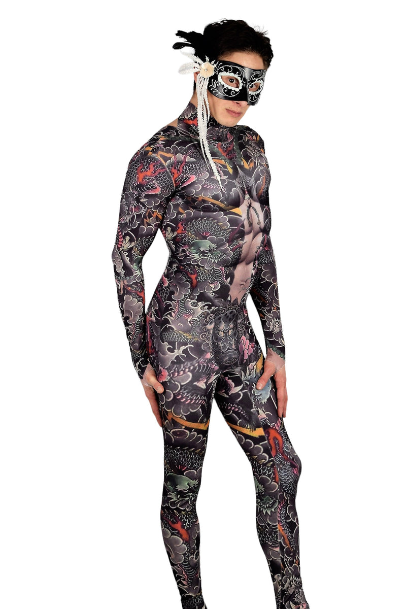 Men Stretchy 3D Effect Devilish Body suit  S/M 3111 2