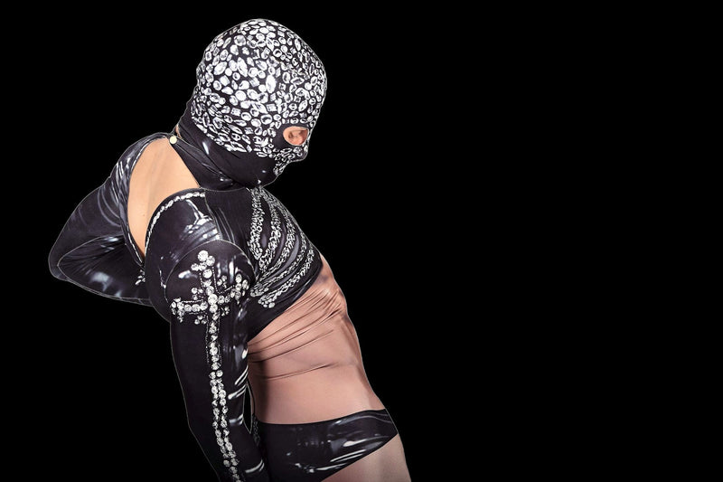 Men Stretchy Body Suit Hood and Touchscreen friendly gloves S/M 3106 2